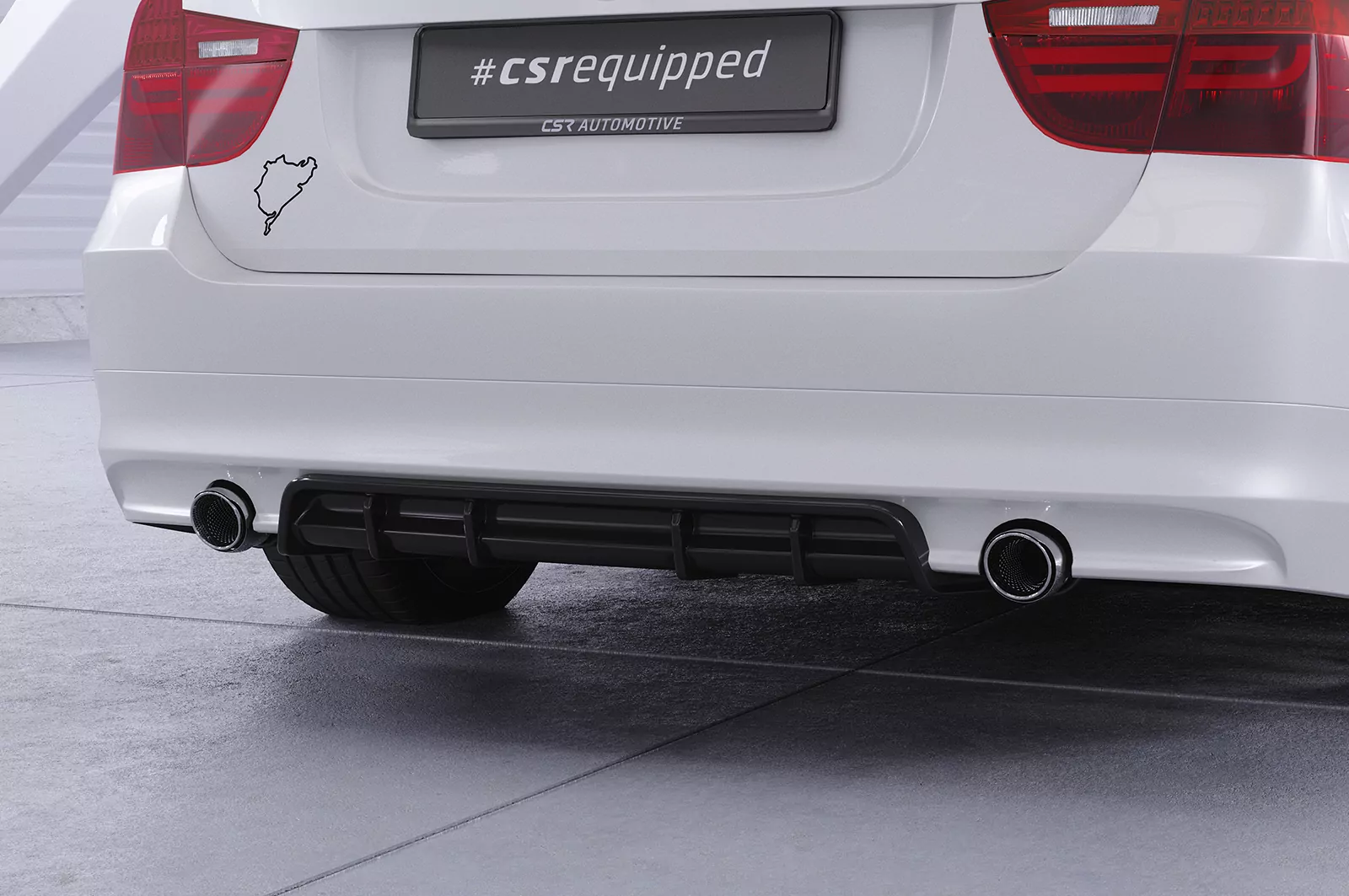 Heckansatz für BMW 3er E90 / E91 HA435 Schwarz Strukturiert