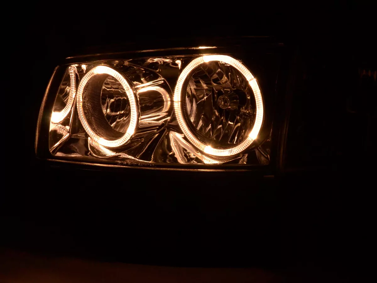 Scheinwerfer Set Angel Eyes VW Bus Typ T4 Bj. 97-02 chrom