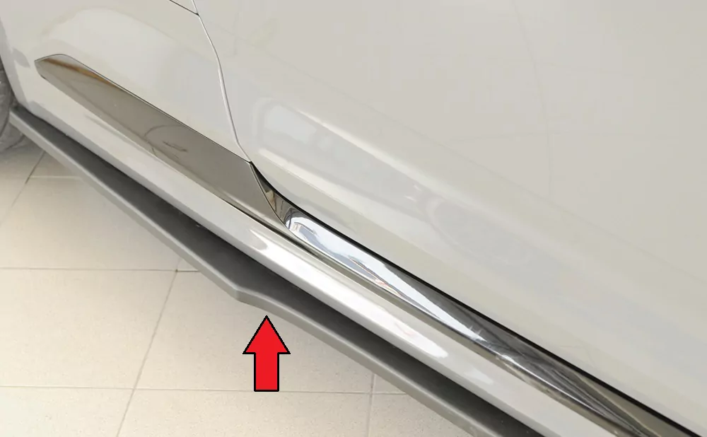 Rieger Seitenschweller rechts ansatz matt schwarz für Audi RS5 (B9/F5) Coupe 03.17-02.20 (bis Facelift)