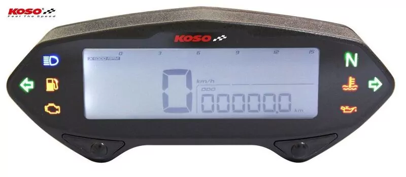 KOSO DB-01RN LCD Multifunktions-Drehzahlmesser schwarz