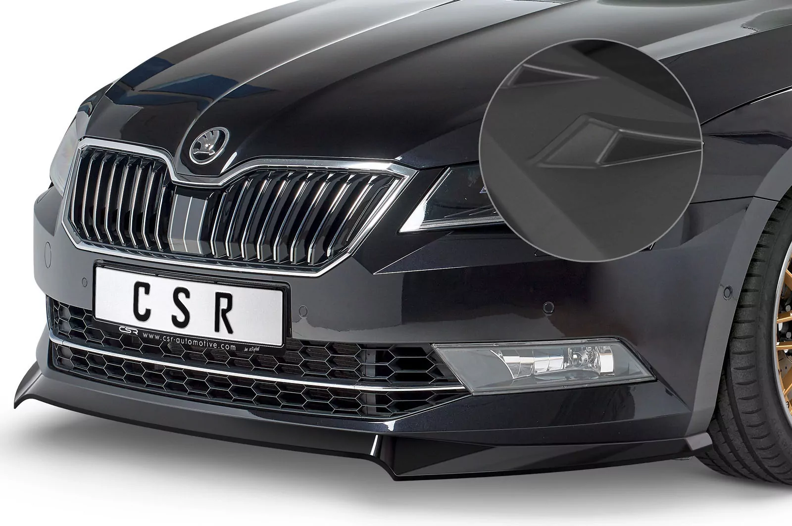 Cup-Spoilerlippe mit ABE für Skoda Superb III (3V) Lackierfreundlich (schwarz matt)