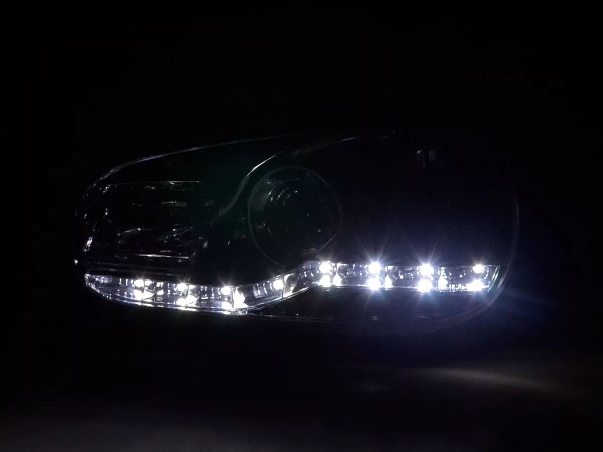 Scheinwerfer Set Daylight LED TFL-Optik VW Golf 4 Typ 1J Bj. 98-03 chrom