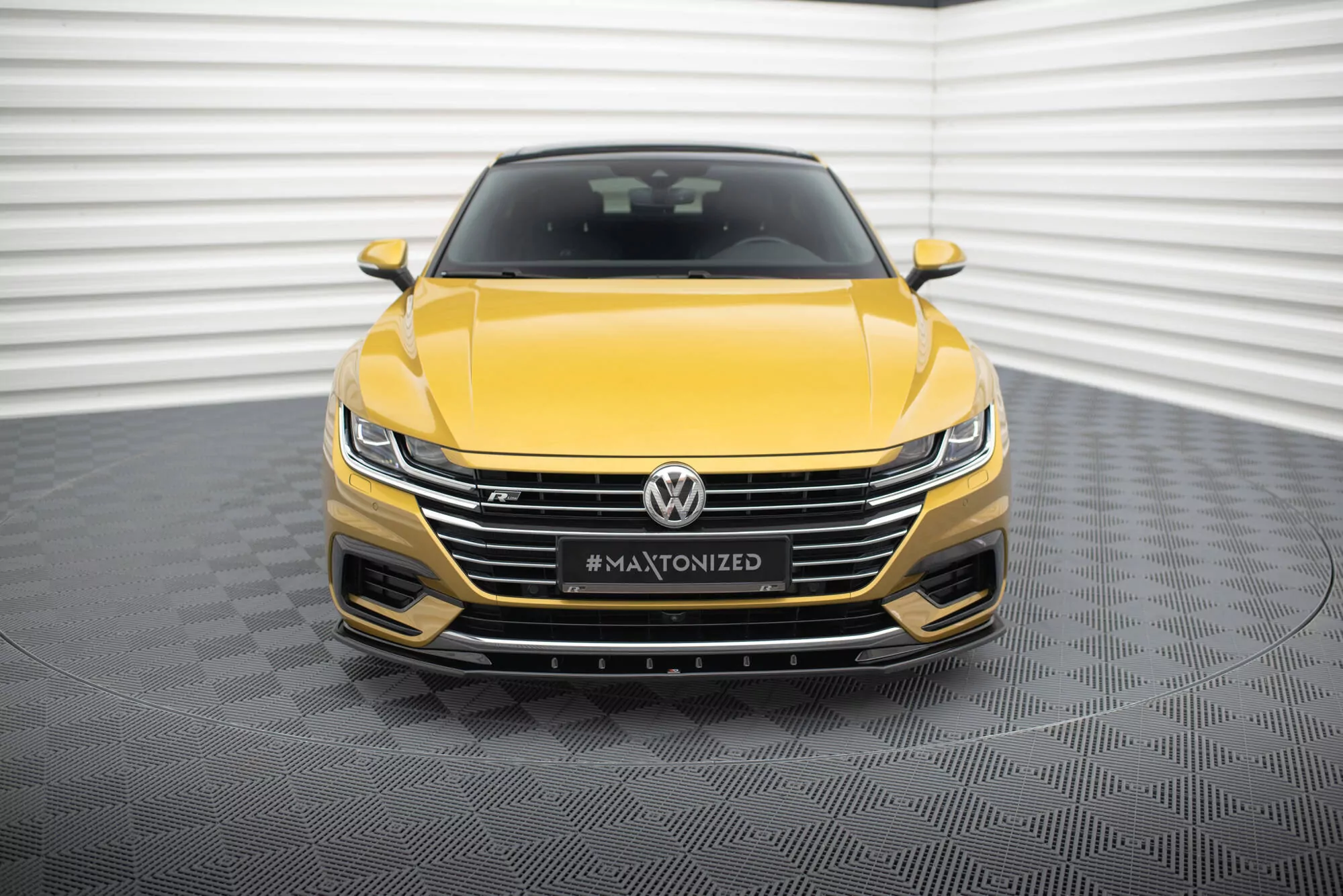 Front Ansatz Passend Für V.3 Passend Für VW ARTEON Schwarz Hochglanz Schwarz Hochglanz