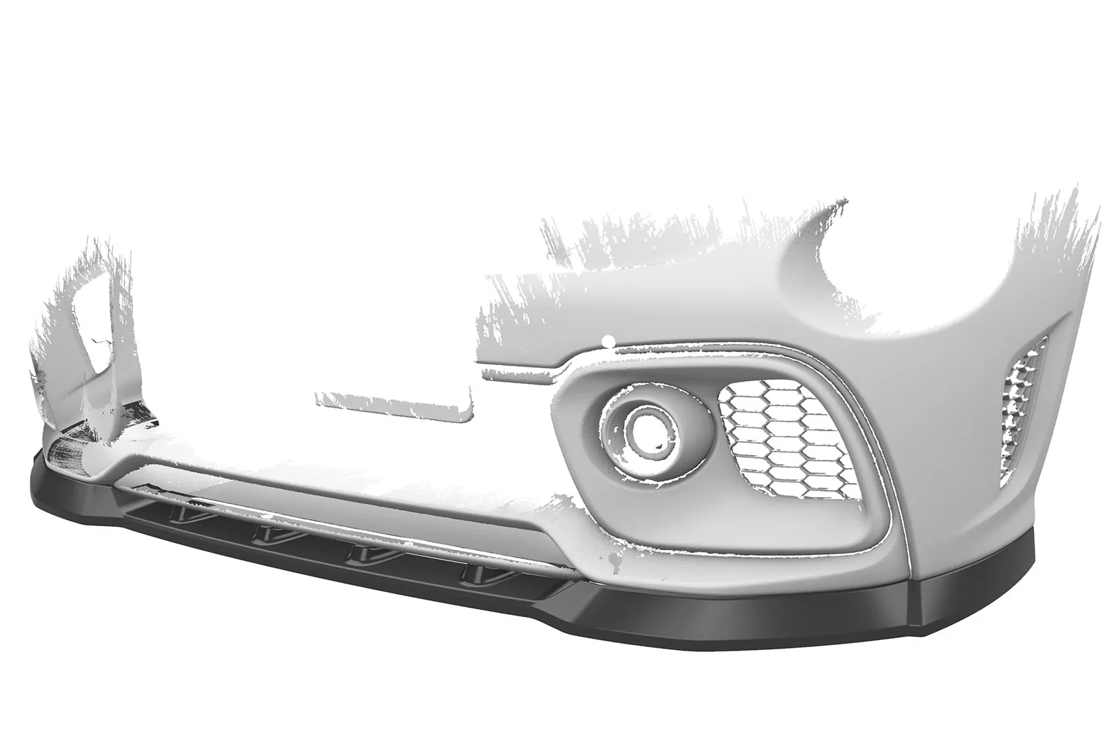 Cup-Spoilerlippe mit ABE für Fiat 500 Abarth 595 CSL487 Strukturiert (schwarz matt)