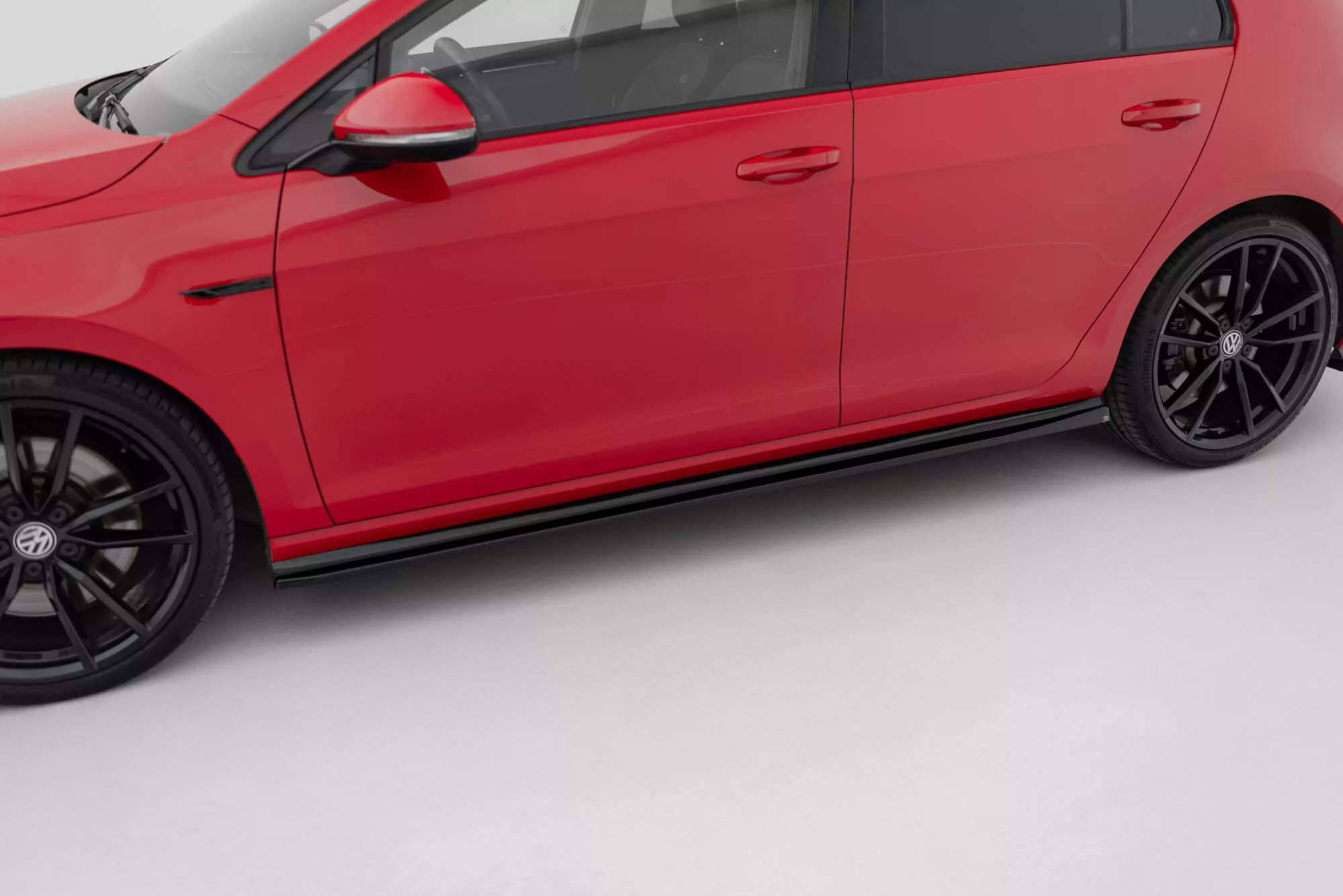 Seitenschweller Ansatz Für V.4 Volkswagen Golf R / R-Line Mk7 Facelift Schwarz Hochglanz