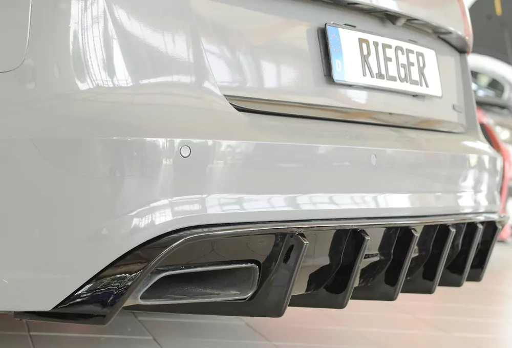 Rieger Heckeinsatz (für Fzg. ohne AHK) glanz schwarz für Audi A6 (4G/C7) Lim. 09.14- (ab Facelift)
