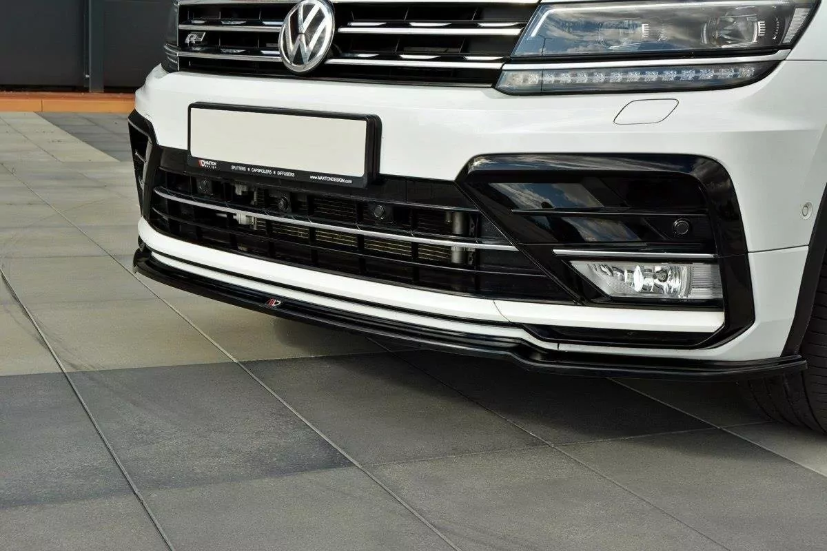 Front Ansatz Passend Für Passend Für Vw Tiguan Mk2 R-Line Schwarz Hochglanz Schwarz Hochglanz