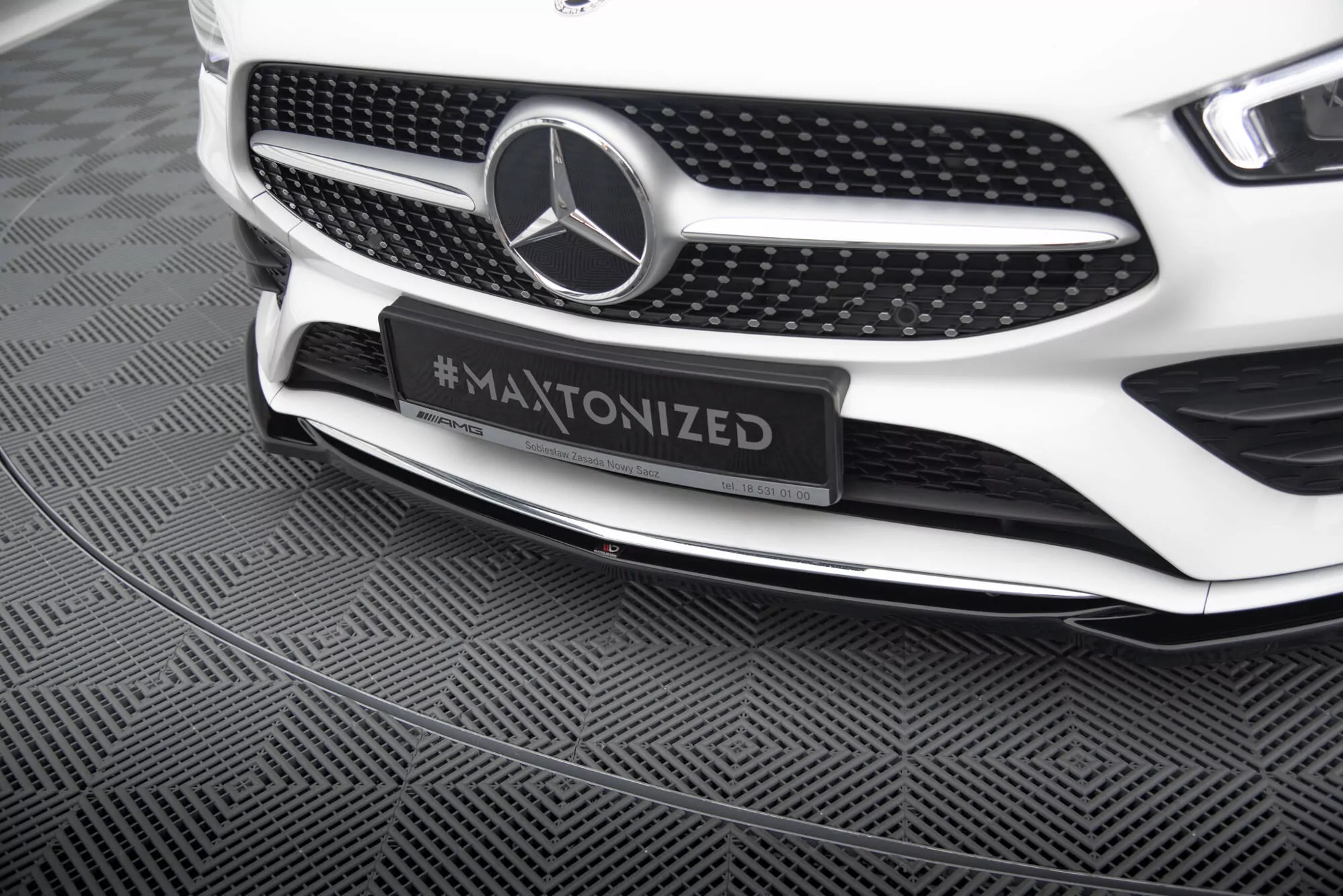 Front Ansatz V.1 Für Mercedes-Benz CLA A35 AMG / AMG-Line C118 Schwarz Hochglanz
