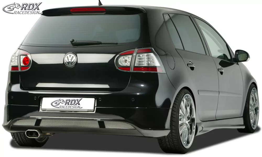 RDX Heckansatz für VW Golf 5 "V2" mit Endrohrausfräsung links Heckschürze Heck