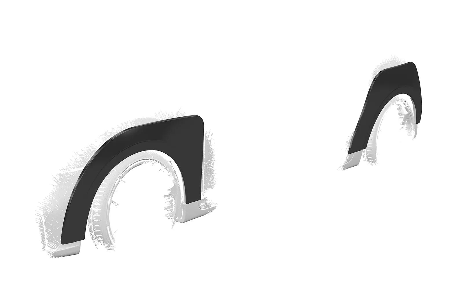 Kotflügelverbreiterung für Mini F56 / F57 VB036 Schwarz Strukturiert