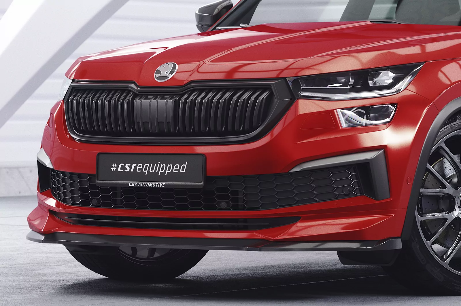 Cup-Spoilerlippe mit ABE für Skoda Kodiaq CSL614 Schwarz Strukturiert