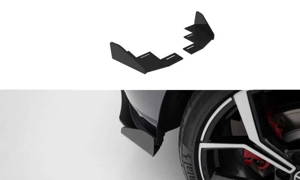 Hintere Seiten Flaps Für Volkswagen Polo GTI Mk6 Facelift Schwarz Hochglanz