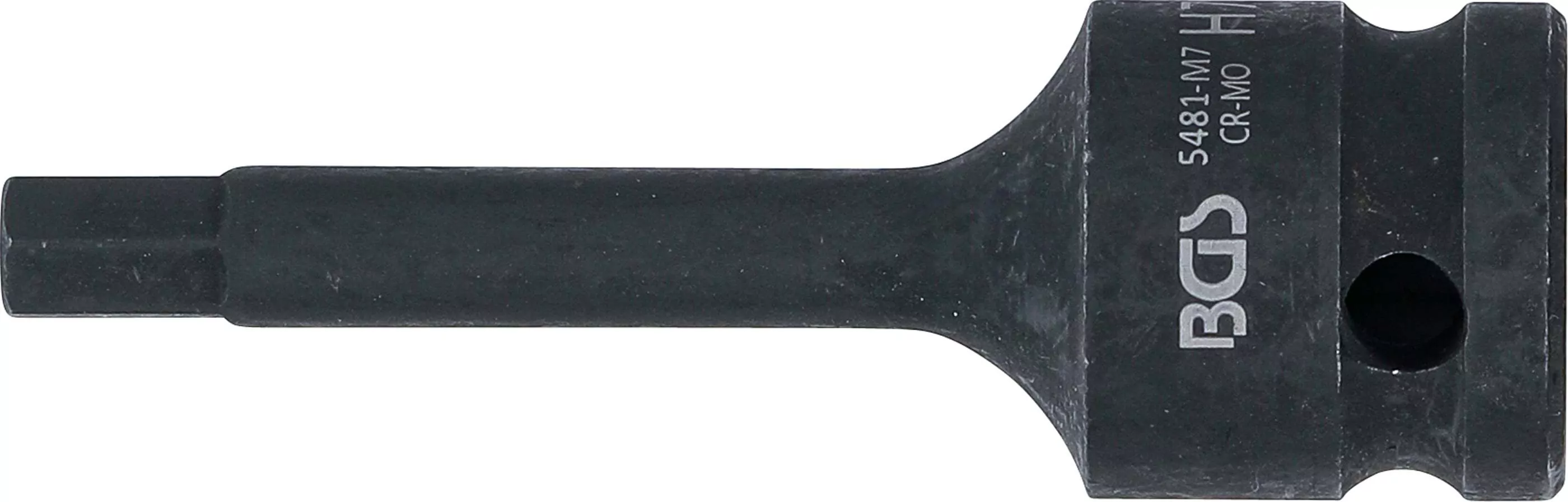 Kraft-Bit-Einsatz | Länge 75 mm | Antrieb Innenvierkant 12,5 mm (1/2") | Innensechskant 7 mm