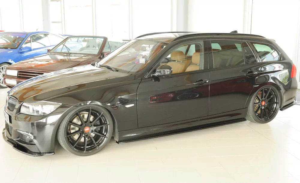 Rieger Seitenschweller links ansatz glanz schwarz für BMW 3er E91 Touring 09.08- (ab Facelift) LCI