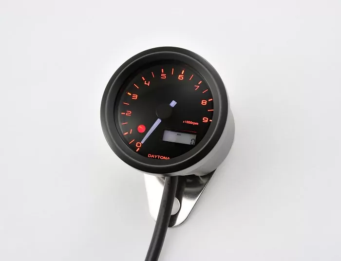 Daytona Digital-dzm, "velona", Schwarz, Ø 48mm, Bis 9.000 U/min, Volt 0-18v, Blau/orange/weiss