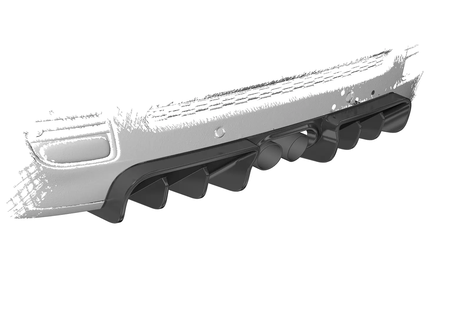 Heckansatz für Mini R58 / R59 JCW HA417 Schwarz Strukturiert