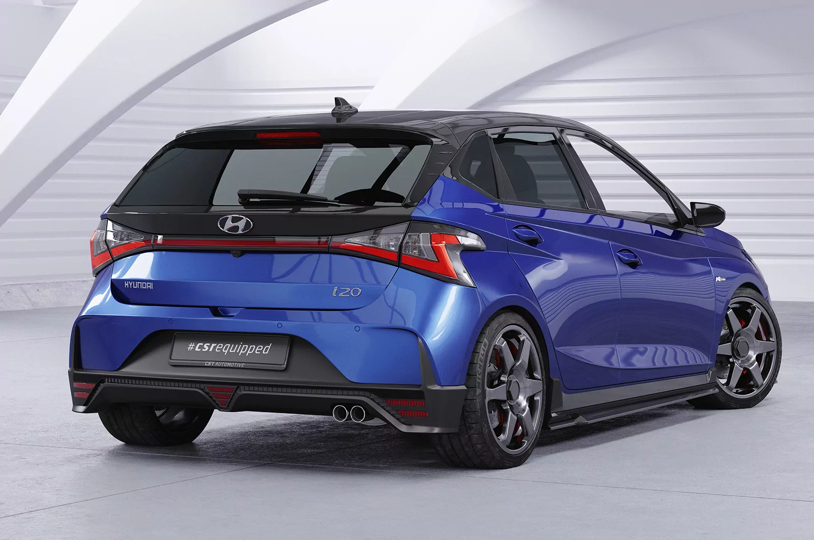 Seitenschweller für Hyundai I20 (BC3) N / N-Line SS574 Schwarz Strukturiert