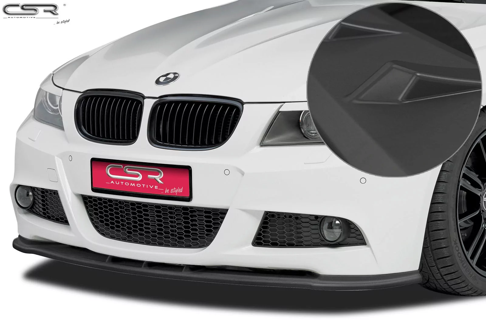 Cup-Spoilerlippe mit ABE für BMW 3er E90/E91 LCI Lackierfreundlich (schwarz matt)