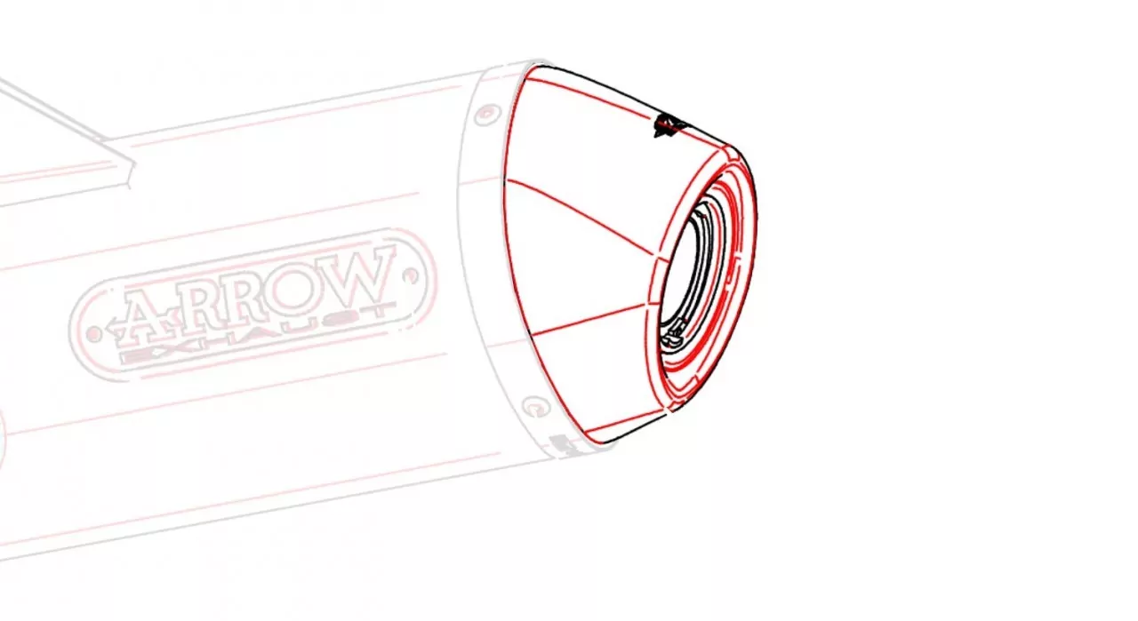 5009602-Arrow Endkappe Edelstahl Mit Gelasertem Logo