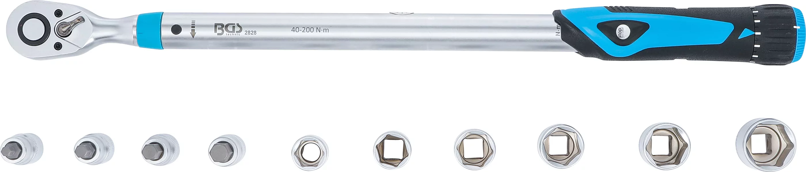 Drehmomentschlüssel-Satz | Abtrieb Innenvierkant 12,5 mm (1/2") | 40 - 200 Nm | 11-tlg.