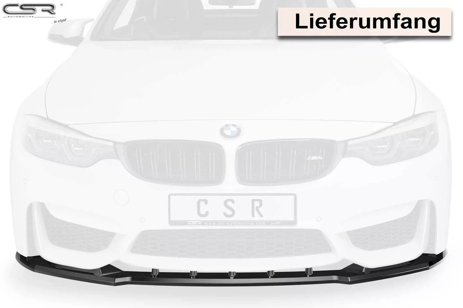 Cup-Spoilerlippe mit ABE für BMW M4 F83 / F82 CSL433-M Carbon Look (matt)