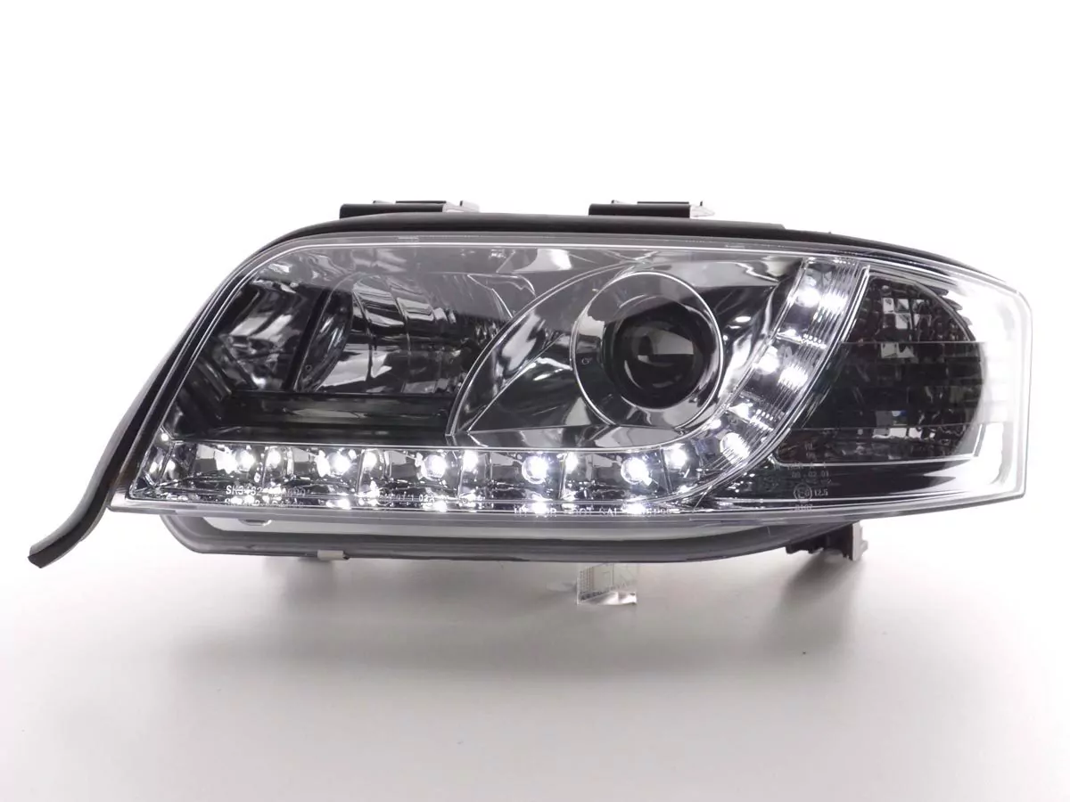 Scheinwerfer Set Daylight LED TFL-Optik Audi A6 Typ 4B Bj. 01-04 chrom