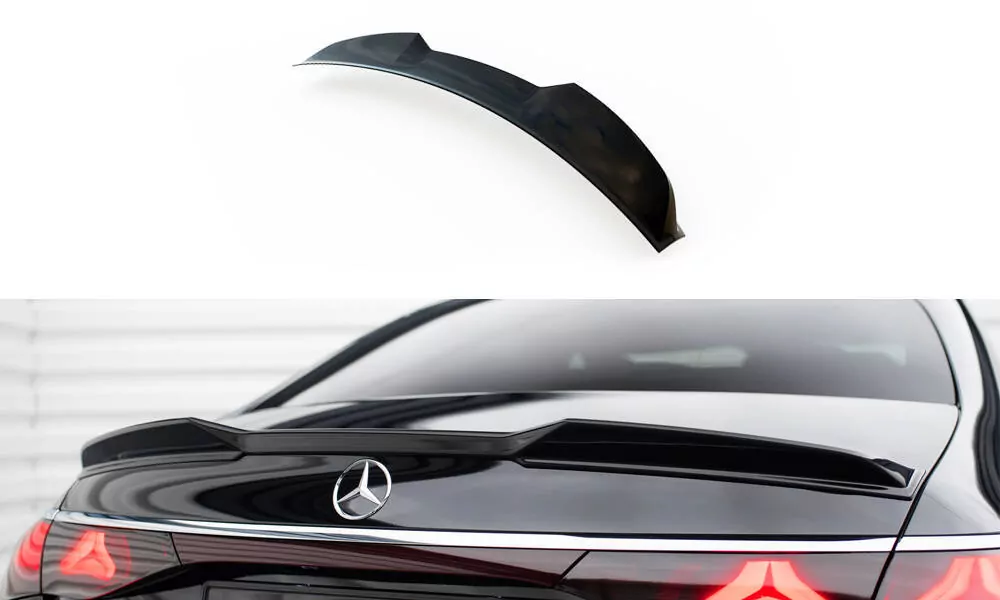 Spoiler CAP Für 3D Mercedes-Benz E Limousine AMG-Line W214 Schwarz Hochglanz