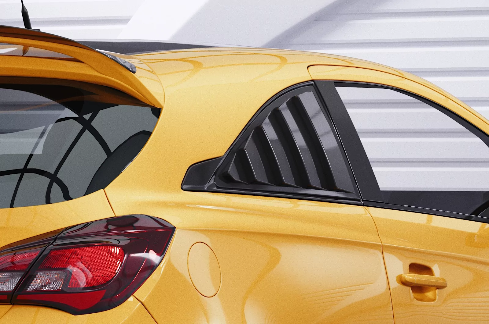 Seitenscheibenblenden für Opel Corsa E 3-Türer SSB007 Schwarz Strukturiert