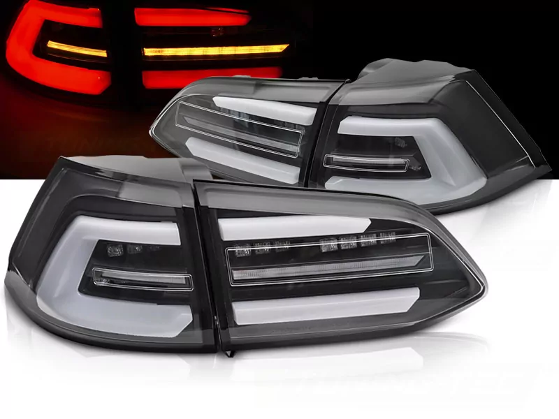 Led Tail Lights Black Seq Fits Vw Golf 7 17-19 Sw
