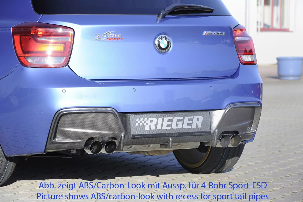 Rieger Heckeinsatz für BMW 1er F21  (1K2) | Lim. / 2-tür. 09.12-03.2015 (bis Facelift) nur für M-Paket-Heckschürze