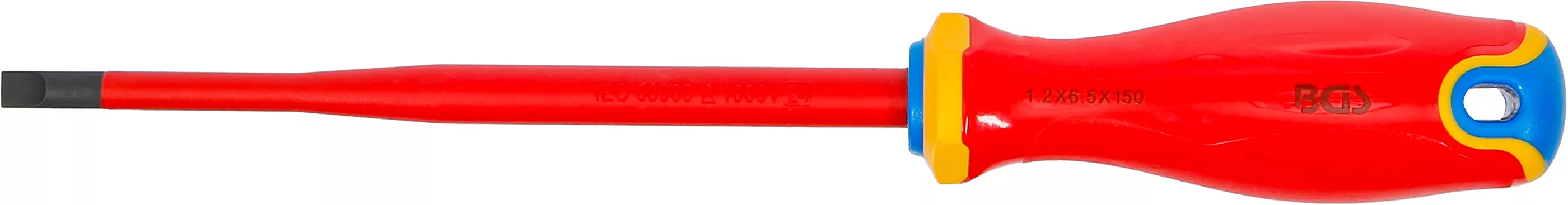 VDE-Schraubendreher | extra dünne Spitze | Schlitz 6,5 mm