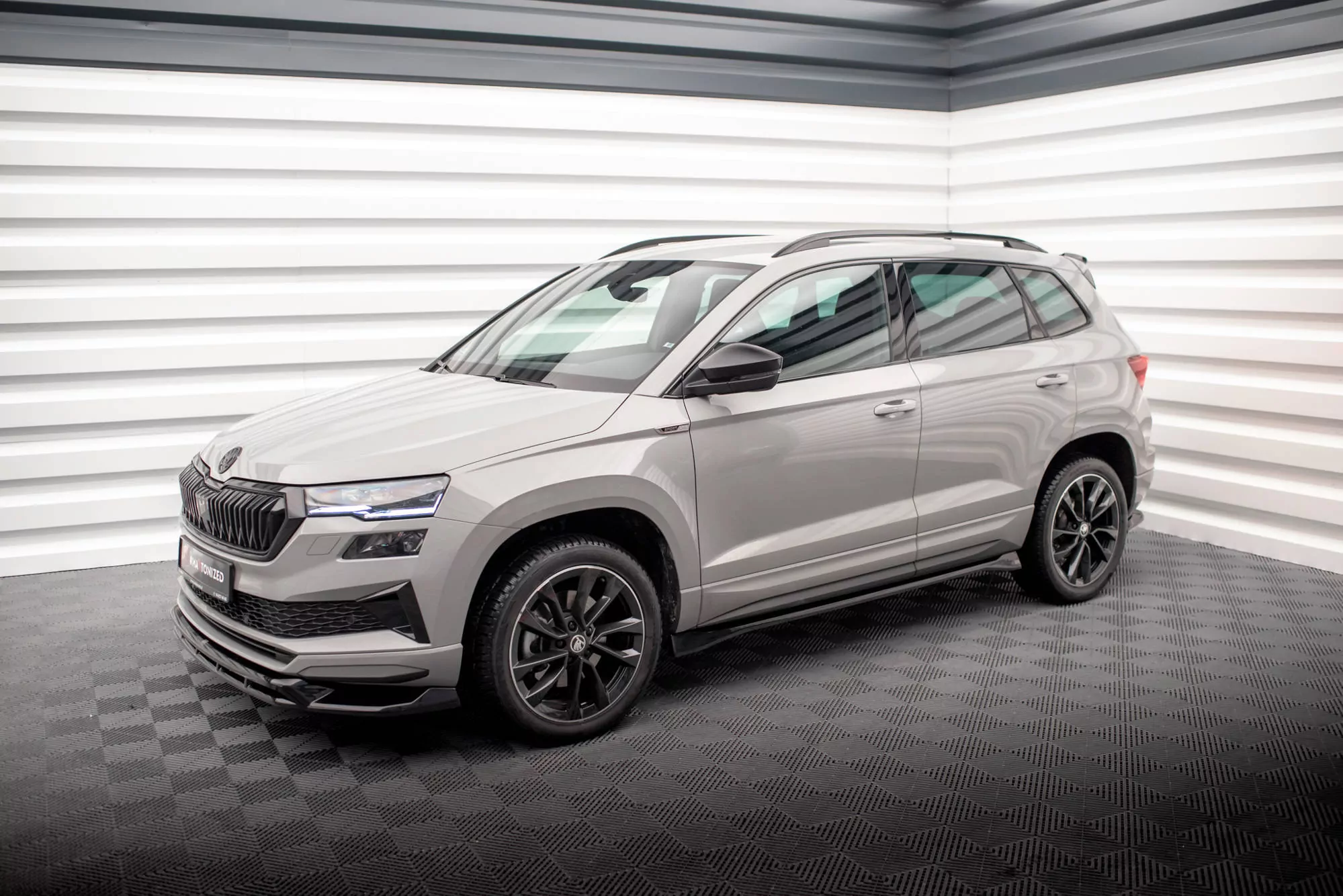 Seitenschweller Ansatz Für Skoda Karoq Sportline Mk1 Facelift Schwarz Hochglanz