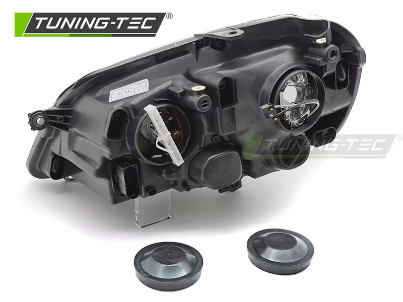 Headlight Black Right Side Tyc Fits Vw Polo 9n3 05-09