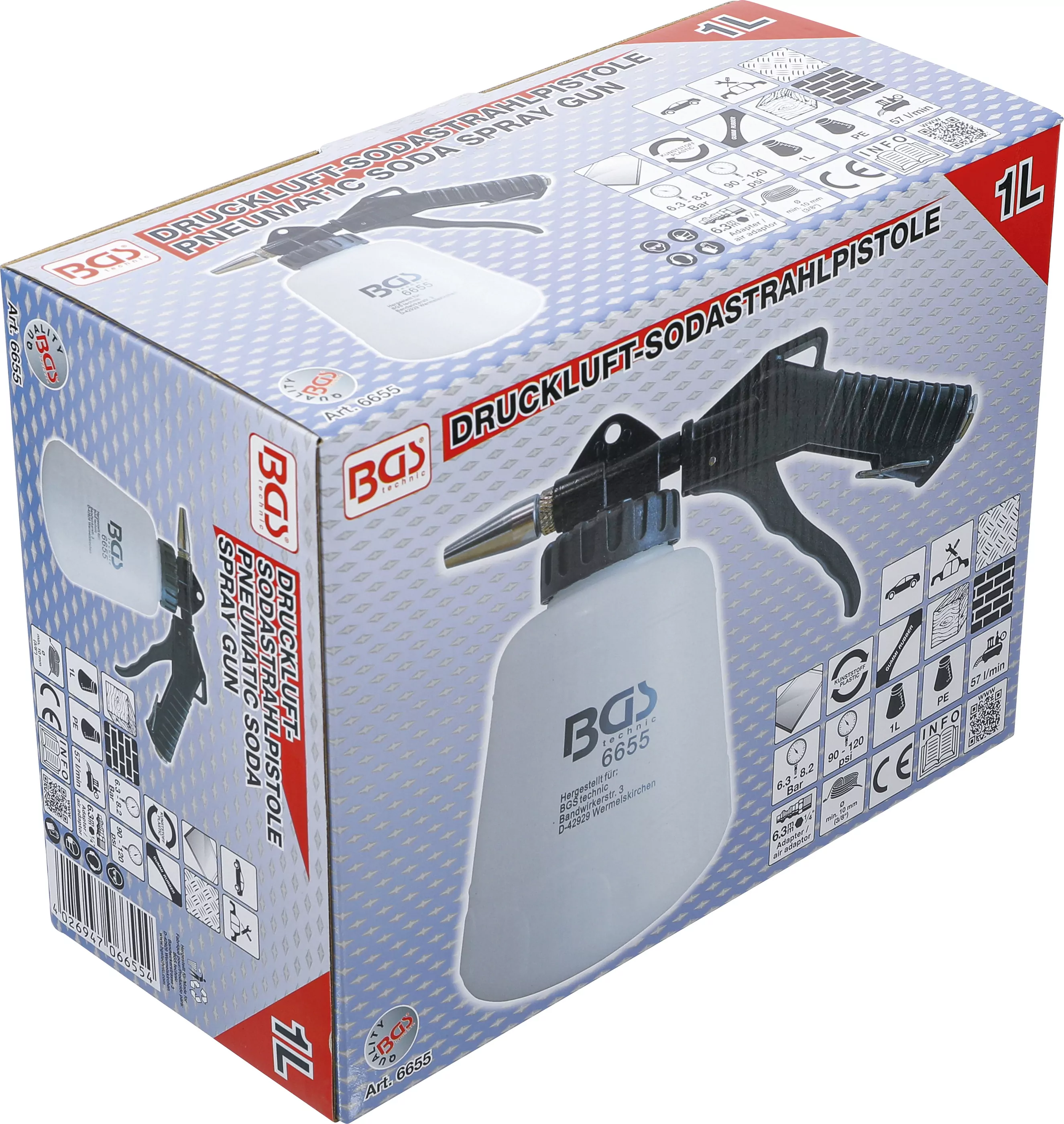 Druckluft-Sodastrahlpistole | 1 l