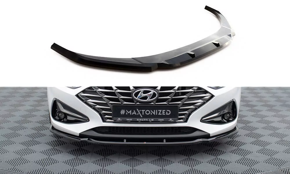 Front Ansatz V.1 Für Hyundai I30 Mk3 Facelift Schwarz Hochglanz