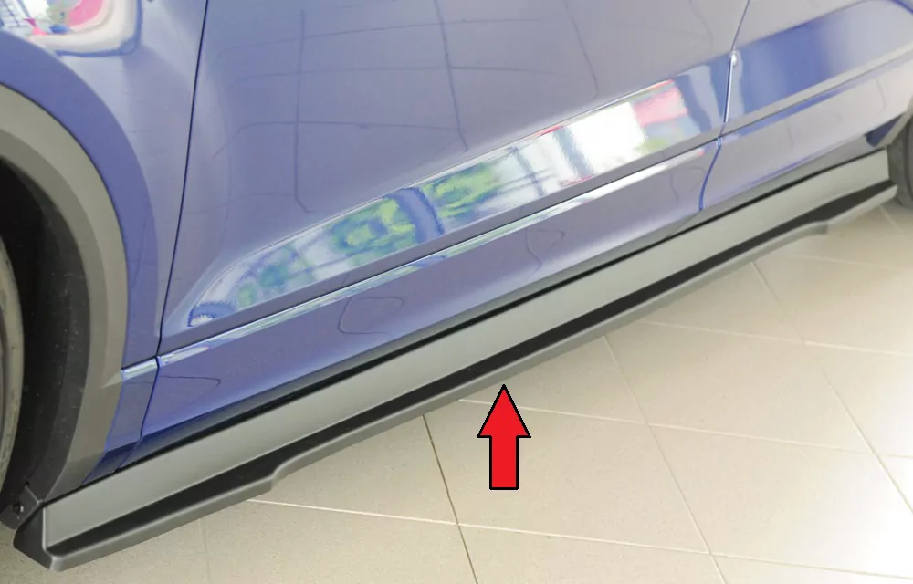 Rieger Seitenschweller links ansatz matt schwarz für VW T-Roc R (A1) 5-tür. 01.22- (ab Facelift)