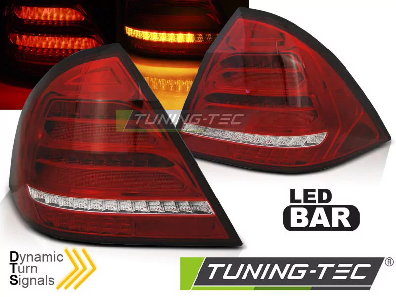 Led Bar Tail Lights Red White Seq Fits Mercedes W203 Sedan 00-04