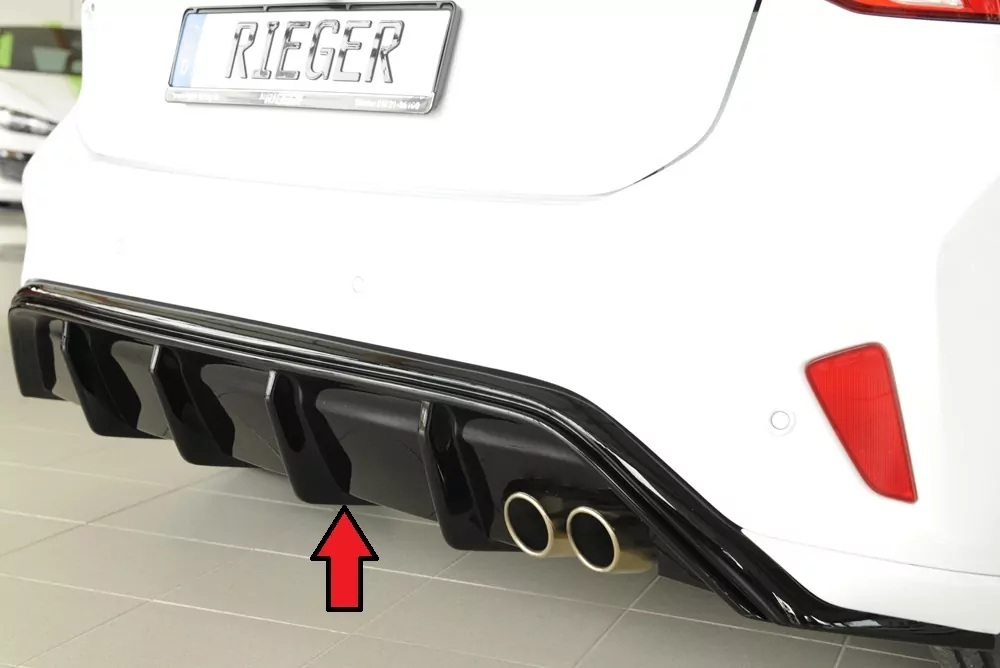 Rieger Heckeinsatz glanz schwarz für Ford Focus 4 ST (DEH) 5-tür. (Schrägheck) 04.22- (ab Facelift)