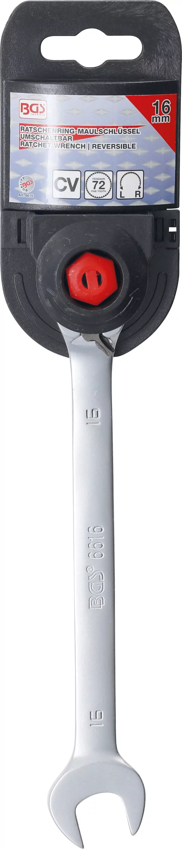 Ratschenring-Maulschlüssel | umschaltbar | SW 16 mm