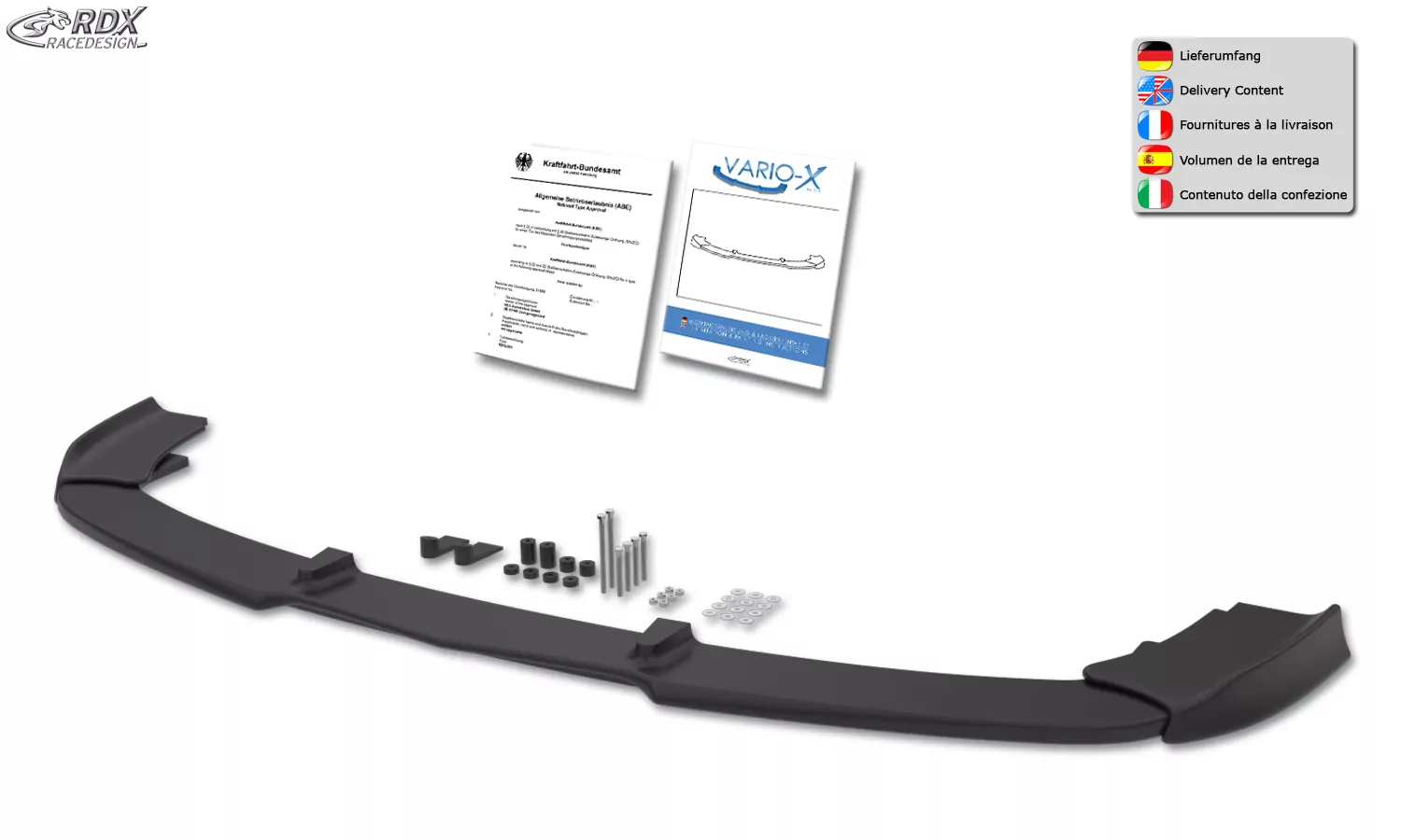 RDX Frontspoiler VARIO-X für MERCEDES CLS-Klasse C218 -08/2014 i.V.m. AMG-Paket Frontlippe Front Ansatz Vorne Spoilerlippe