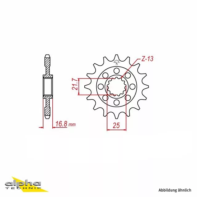 EK-Chain Kettensatz 520 MVXZ-2 für Honda NC700S Typ RC61 ab Modelljahr 2012- Farbe Rot