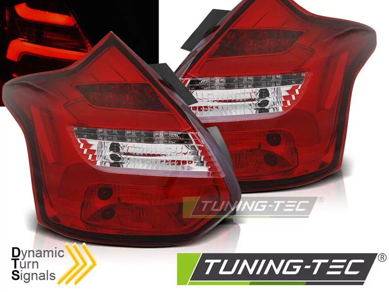 Ford Focus 3 11-10.14 Hatchback Red White Led Bar Seq Ind.
