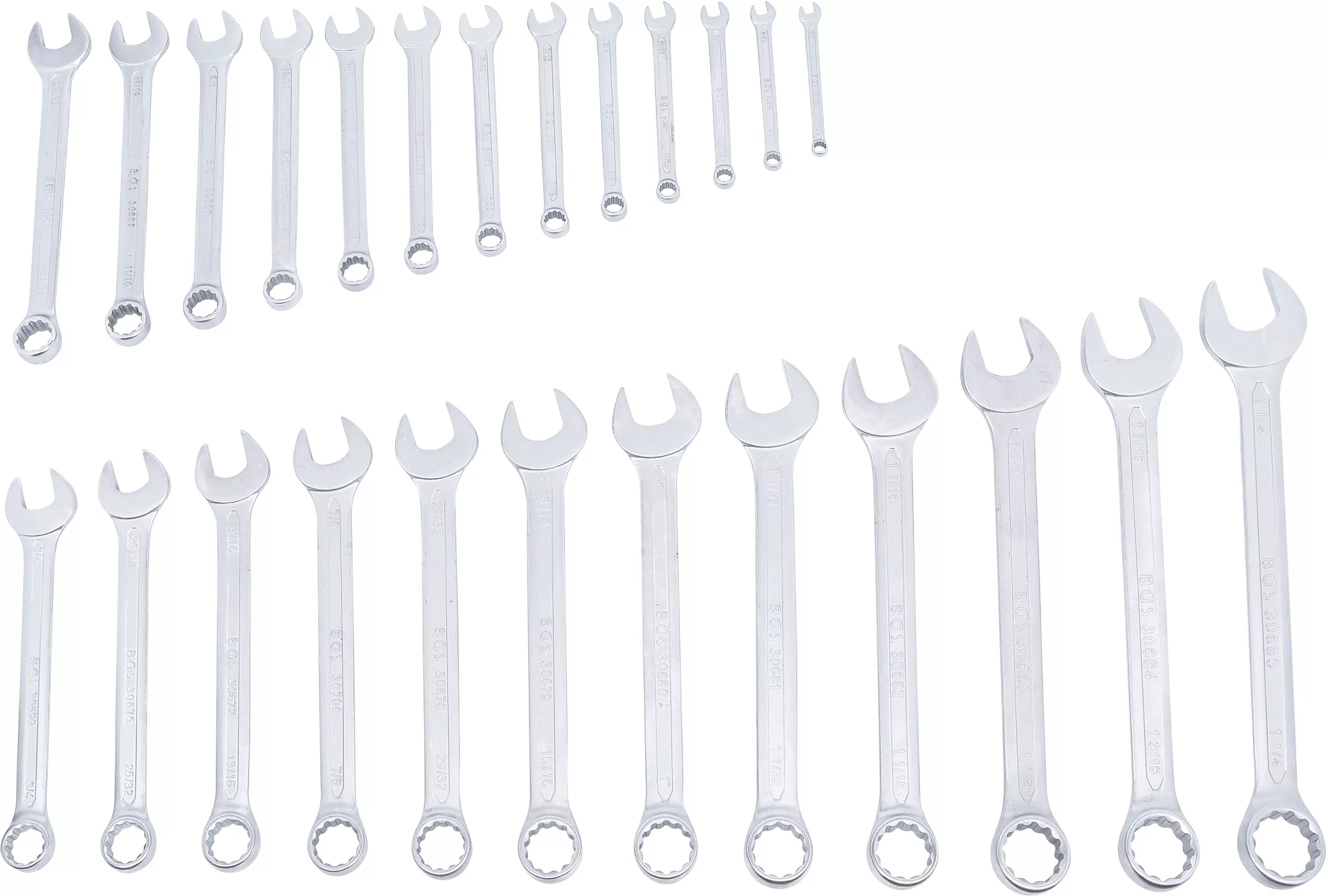 Maul-Ringschlüssel-Satz | Zollgrößen | SW 1/4" - 1.1/4" | 25-tlg.