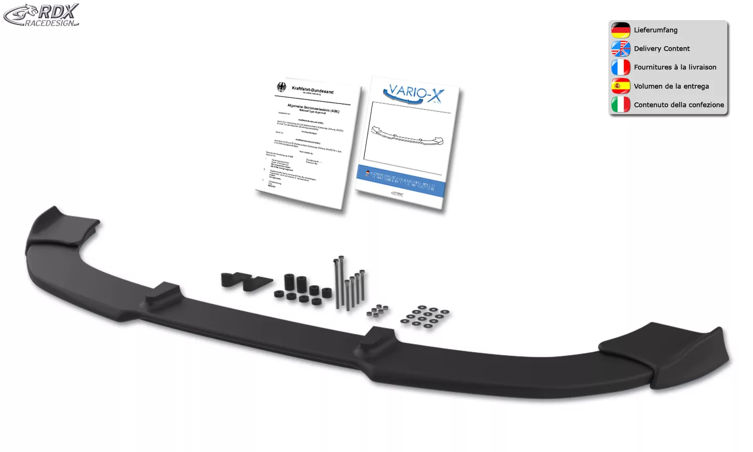 RDX Frontspoiler VARIO-X für MAZDA 2 (DY) 2003-2007 Frontlippe Front Ansatz Vorne Spoilerlippe