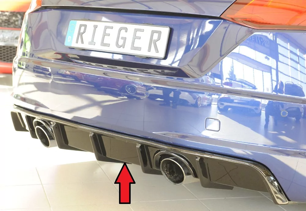 Rieger Heckeinsatz für Audi TT (8J-FV/8S) - Roadster 09.18- (ab Facelift) schwarz glanz