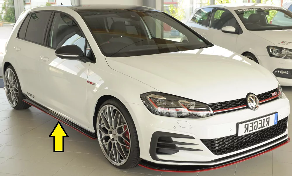 Rieger Seitenschwelleransatz für VW Golf 7 GTI-TCR | 3-tür. 01.19- für orig. GTI-TCR - Seitenschweller