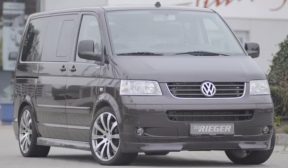 Rieger Spoilerlippe für VW T5 Bus |  04.03-08.09 (bis Facelift) für alle Modelle mit Multivan-/Caravellefront