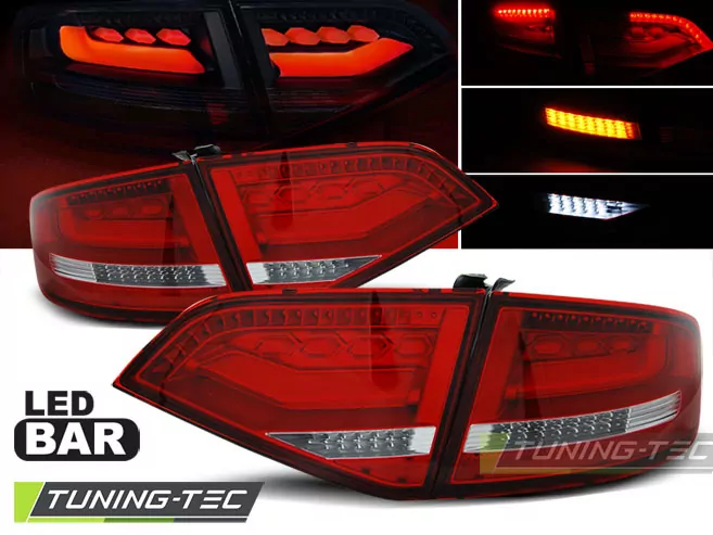 Led Tail Lights Red White Fits Audi A4 B8 08-11 Sedan