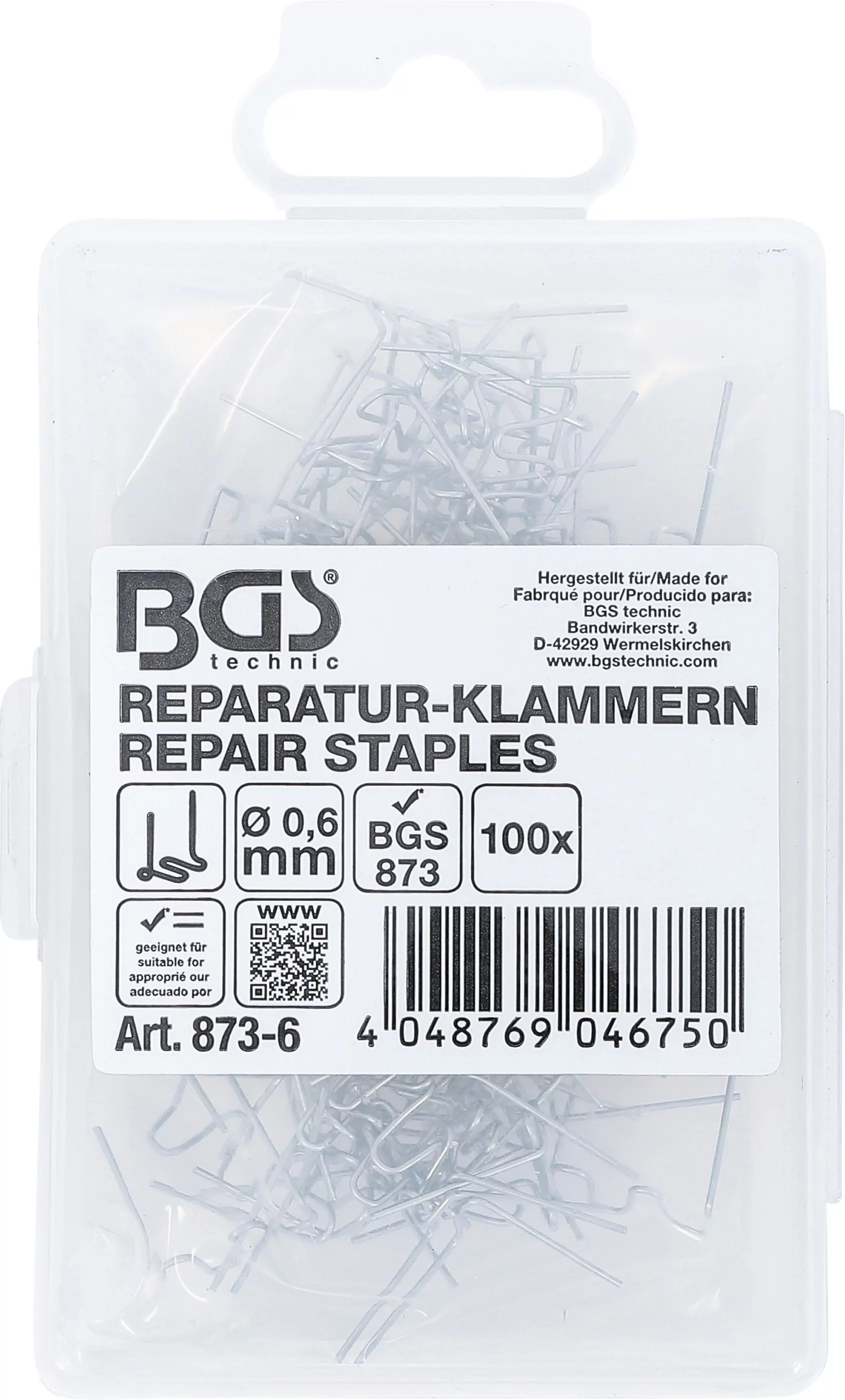 Reparatur-Klammern | W-Form | Ø 0,6 mm | 100-tlg.