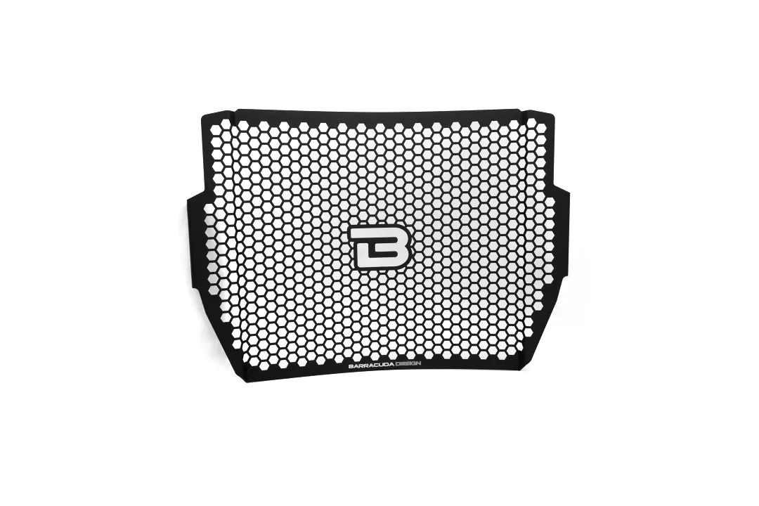 Barracuda Kühlerschutz Aluminium schwarz für Triumph Street Triple 765 R / 765 S Modelljahr 2017-2021